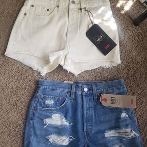 2 Pairs of New Levi 501's High Waisted Shorts